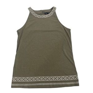 Adrianna Papell | Embroidered Neck & Hem Halter Top |